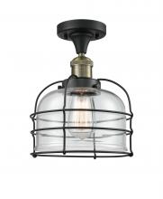 Innovations Lighting 517-1CH-BAB-G72-CE - Bell Cage - 1 Light - 8 inch - Black Antique Brass - Semi-Flush Mount