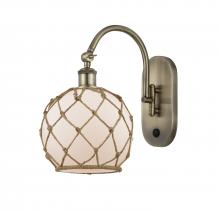 Innovations Lighting 518-1W-AB-G121-8RB-LED - Farmhouse Rope - 1 Light - 8 inch - Antique Brass - Sconce