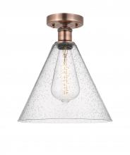 Innovations Lighting 616-1F-AC-GBC-124 - Berkshire - 1 Light - 12 inch - Antique Copper - Semi-Flush Mount