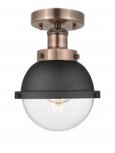 Innovations Lighting 616-1F-AC-HFS-62-BK - Edison - 1 Light - 7 inch - Antique Copper - Semi-Flush Mount