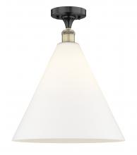 Innovations Lighting 616-1F-BAB-GBC-161 - Berkshire - 1 Light - 16 inch - Black Antique Brass - Semi-Flush Mount