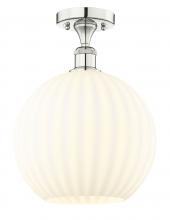 Innovations Lighting 616-1F-PN-G1217-12WV - White Venetian - 1 Light - 12 inch - Polished Nickel - Semi-Flush Mount