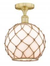 Innovations Lighting 616-1F-SG-G121-10RB - Farmhouse Rope - 1 Light - 10 inch - Satin Gold - Semi-Flush Mount