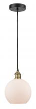 Innovations Lighting 616-1P-BAB-G121-8 - Athens - 1 Light - 8 inch - Black Antique Brass - Cord hung - Mini Pendant