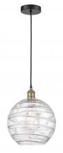Innovations Lighting 616-1P-BAB-G1213-12 - Athens Deco Swirl - 1 Light - 12 inch - Black Antique Brass - Cord hung - Mini Pendant