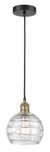 Innovations Lighting 616-1P-BAB-G1213-8 - Athens Deco Swirl - 1 Light - 8 inch - Black Antique Brass - Cord hung - Mini Pendant