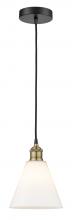 Innovations Lighting 616-1P-BAB-GBC-81 - Berkshire - 1 Light - 8 inch - Black Antique Brass - Cord hung - Mini Pendant