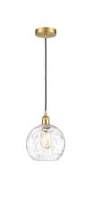 Innovations Lighting 616-1P-SG-G1215-8-LED - Athens Water Glass - 1 Light - 8 inch - Satin Gold - Cord hung - Mini Pendant