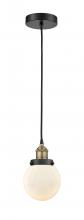Innovations Lighting 616-1PH-BAB-G201-6 - Beacon - 1 Light - 6 inch - Black Antique Brass - Cord hung - Mini Pendant