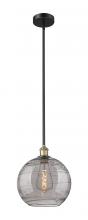 Innovations Lighting 616-1S-BAB-G1213-12SM - Athens Deco Swirl - 1 Light - 12 inch - Black Antique Brass - Cord hung - Mini Pendant