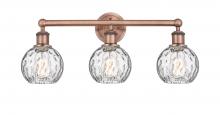 Innovations Lighting 616-3W-AC-G1215-6 - Athens Water Glass - 3 Light - 24 inch - Antique Copper - Bath Vanity Light