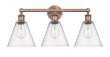 Innovations Lighting 616-3W-AC-GBC-84 - Berkshire - 3 Light - 26 inch - Antique Copper - Bath Vanity Light