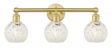 Innovations Lighting 616-3W-SG-G1216-6WM - White Mouchette - 3 Light - 24 inch - Satin Gold - Bath Vanity Light