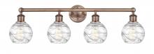 Innovations Lighting 616-4W-AC-G1213-6 - Athens Deco Swirl - 4 Light - 33 inch - Antique Copper - Bath Vanity Light
