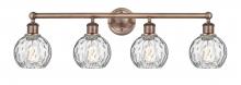 Innovations Lighting 616-4W-AC-G1215-6 - Athens Water Glass - 4 Light - 33 inch - Antique Copper - Bath Vanity Light
