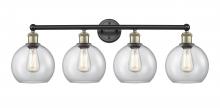 Innovations Lighting 616-4W-BAB-G122-8 - Athens - 4 Light - 35 inch - Black Antique Brass - Bath Vanity Light