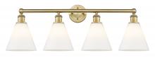 Innovations Lighting 616-4W-BB-GBC-81 - Berkshire - 4 Light - 35 inch - Brushed Brass - Bath Vanity Light