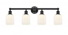 Innovations Lighting 616-4W-BK-G559-5GWH - Bridal Veil - 4 Light - 32 inch - Matte Black - Bath Vanity Light