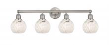 Innovations Lighting 616-4W-SN-G1216-6WM - White Mouchette - 4 Light - 33 inch - Brushed Satin Nickel - Bath Vanity Light