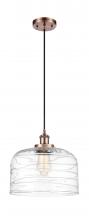 Innovations Lighting 916-1P-AC-G713-L-LED - Bell - 1 Light - 12 inch - Antique Copper - Cord hung - Mini Pendant