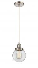 Innovations Lighting 916-1P-SN-G202-6 - Beacon - 1 Light - 6 inch - Brushed Satin Nickel - Cord hung - Mini Pendant