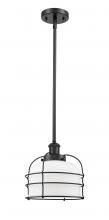Innovations Lighting 916-1S-BK-G71-CE-LED - Bell Cage - 1 Light - 8 inch - Matte Black - Mini Pendant