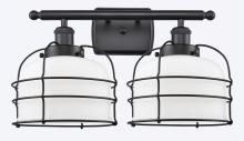 Innovations Lighting 916-2W-BK-G71-CE-LED - Bell Cage - 2 Light - 16 inch - Matte Black - Bath Vanity Light