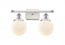 Innovations Lighting 916-2W-WPC-G201-6 - Beacon - 2 Light - 16 inch - White Polished Chrome - Bath Vanity Light