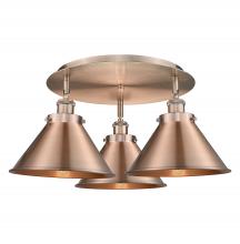 Innovations Lighting 916-3C-AC-M10-AC - Ballston Urban - 3 Light - 20 inch - Antique Copper - Flush Mount