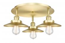 Innovations Lighting 916-3C-SG-M4-SG - Edison - 3 Light - 20 inch - Satin Gold - Flush Mount