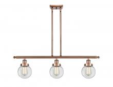 Innovations Lighting 916-3I-AC-G202-6 - Beacon - 3 Light - 36 inch - Antique Copper - Stem Hung - Island Light