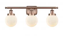 Innovations Lighting 916-3W-AC-G201-6-LED - Beacon - 3 Light - 26 inch - Antique Copper - Bath Vanity Light