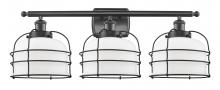 Innovations Lighting 916-3W-BK-G71-CE - Bell Cage - 3 Light - 26 inch - Matte Black - Bath Vanity Light