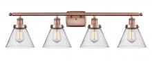 Innovations Lighting 916-4W-AC-G44 - Cone - 4 Light - 38 inch - Antique Copper - Bath Vanity Light