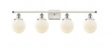 Innovations Lighting 916-4W-WPC-G201-6 - Beacon - 4 Light - 36 inch - White Polished Chrome - Bath Vanity Light