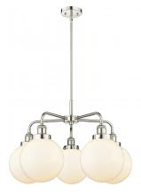 Innovations Lighting 916-5CR-PN-G201-8 - Beacon - 5 Light - 27 inch - Polished Nickel - Chandelier