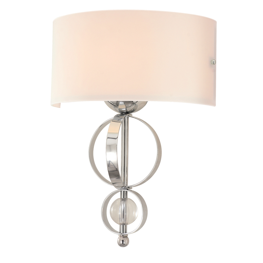 Cerchi Wall Sconce in Chrome with Etched Opal glass