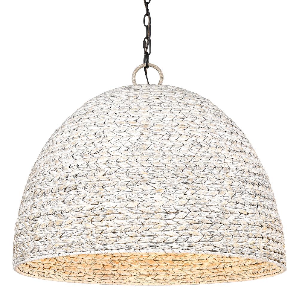Rue 8 Light Pendant in Matte Black with Painted Sweet Grass Shade
