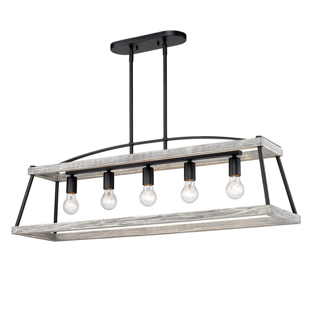 Teagan Linear Pendant in Natural Black with Gray Harbor Accents