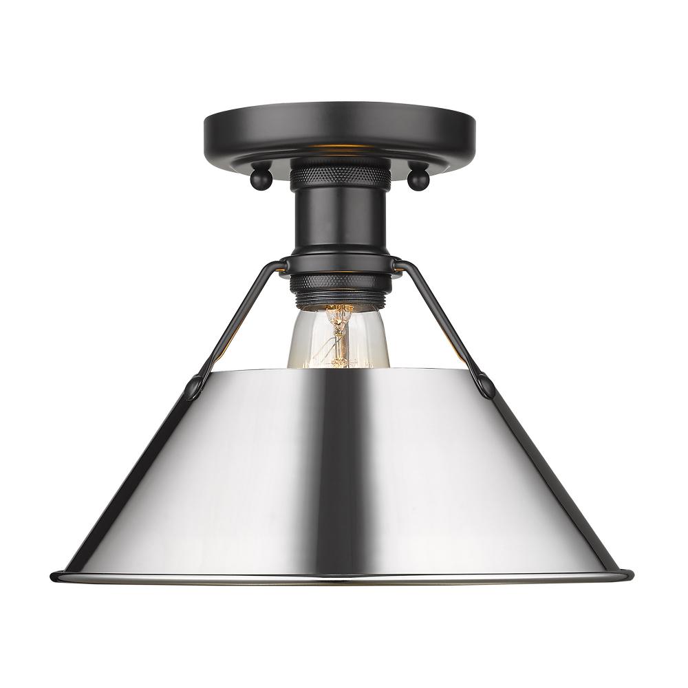 Orwell BLK Flush Mount in Matte Black with Chrome shade
