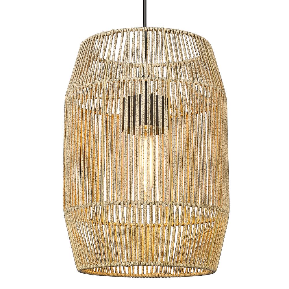Seabrooke Outdoor 1 Light Pendant in Natural Black