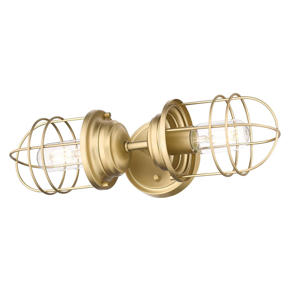 Seaport 2-Light Wall Sconce in Brushed Champagne Bronze