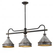 Golden 0877-LP ABI-GV - Jasper Linear Pendant in Antique Black Iron