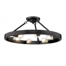 Golden 1019-6SF BLK - Castile 6 Light Semi-Flush