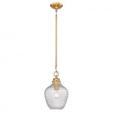 Golden 1088-M MBG-CLR - Adeline MBG Medium Pendant in Modern Brushed Gold with Clear Glass Shade