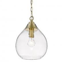 Golden 1094-S BCB-HCG - Ariella Small Pendant in Brushed Champagne Bronze with Hammered Clear Glass