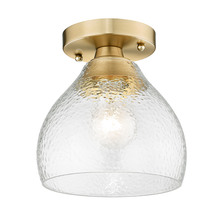 Golden 1094-SF BCB-HCG - Ariella BCB Semi-Flush in Brushed Champagne Bronze with Hammered Clear Glass Shade