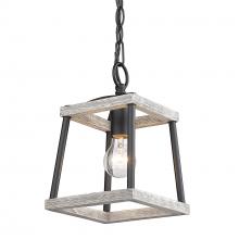 Golden 3184-M1L NB-GH - Teagan Mini Pendant in Natural Black with Gray Harbor Accents
