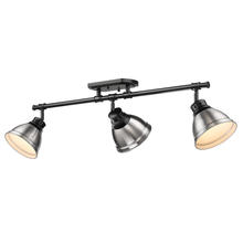 Golden 3602-3SF BLK-PW - Duncan 3-Light Semi-Flush - Track Light in Matte Black with Pewter