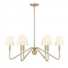 Golden 3690-6 BCB-IL - Kennedy BCB 6 Light Chandelier in Brushed Champagne Bronze with Ivory Linen Shade